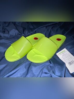 CROCS Lime Green Slide Sandals